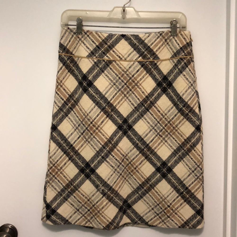 Ann Taylor Loft Wool Plaid Skirt